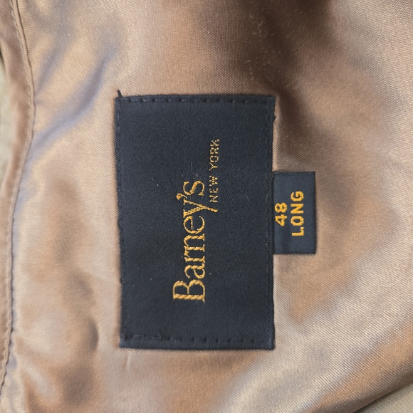 VTG Barneys New York Mens Preppy Double Breasted Wool USA Trench Coat Beige 48 - Picture 10 of 13